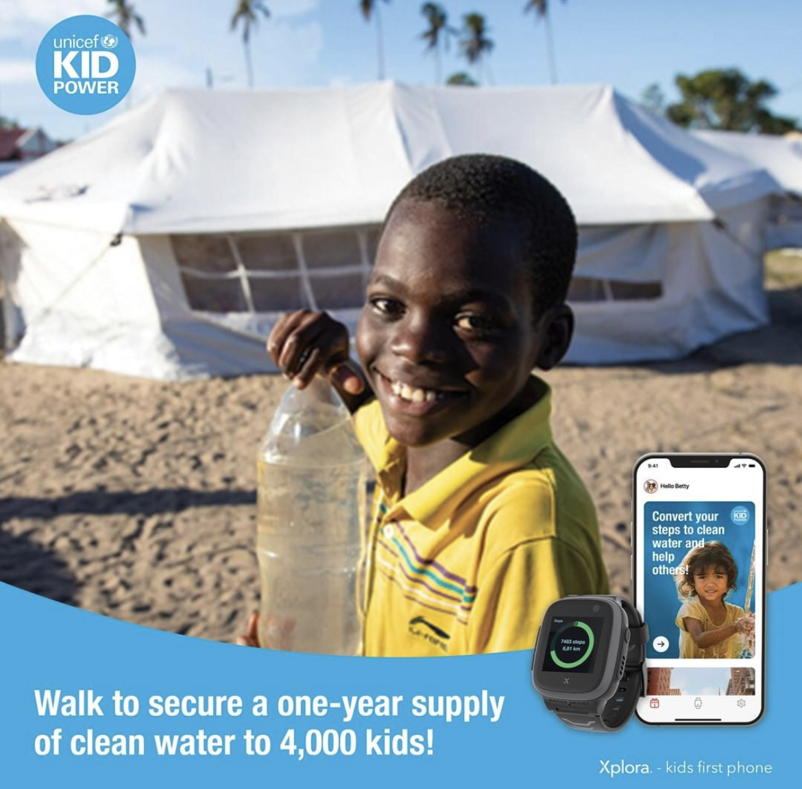 Barn hjelper barn💧Xplora + UNICEF