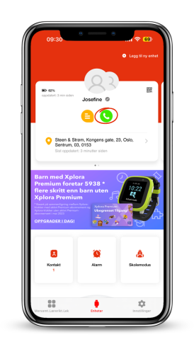 Samtale og meldinger på Xploras smartklokker